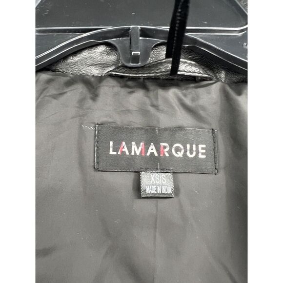 Free People Larmarque BERUKA QUILTED LEATHER JACKET Size XSmall/ Small Black - Picture 13 of 15